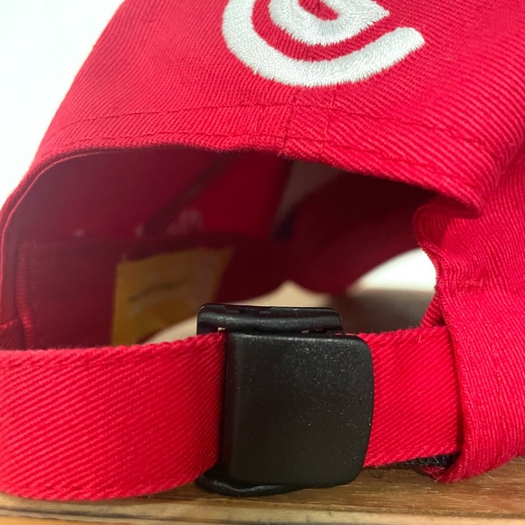 Cleveland Golf Stitched Logo Adjustable Buckle Strap Red Baseball Hat Cap - Picture 5 of 8